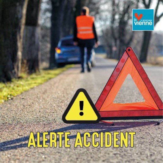 departement86's tweet photo. ‼️Accident sur la RD 6 à #Bignoux, au carrefour entre la RD 18 et la RD 139. 

 ➡️ RD 6 bloquée, déviations via la RD 20 vers #Lavoux et la RD 18 vers #SèvresAnxaumont. https://t.co/PtTK44Lzw4