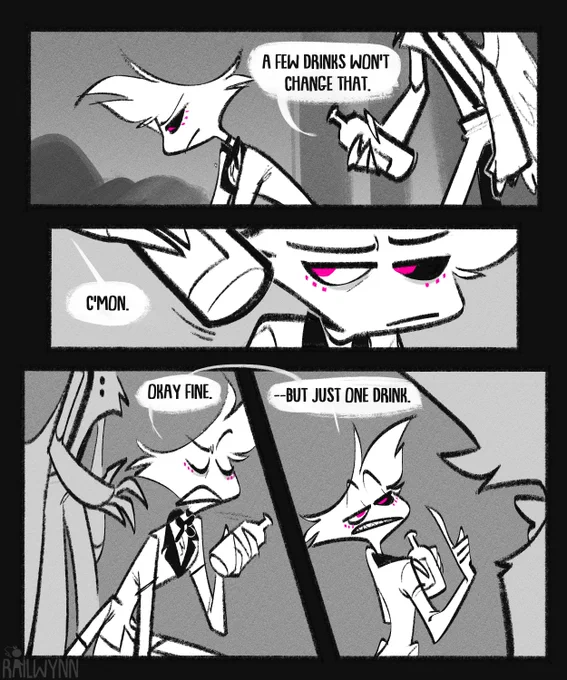 Oh well 🤷‍♀️

(2/4)

#HazbinHotel #HazbinHotelFanart #HazbinHotelAngelDust #HazbinHotelHusk #huskerdust 