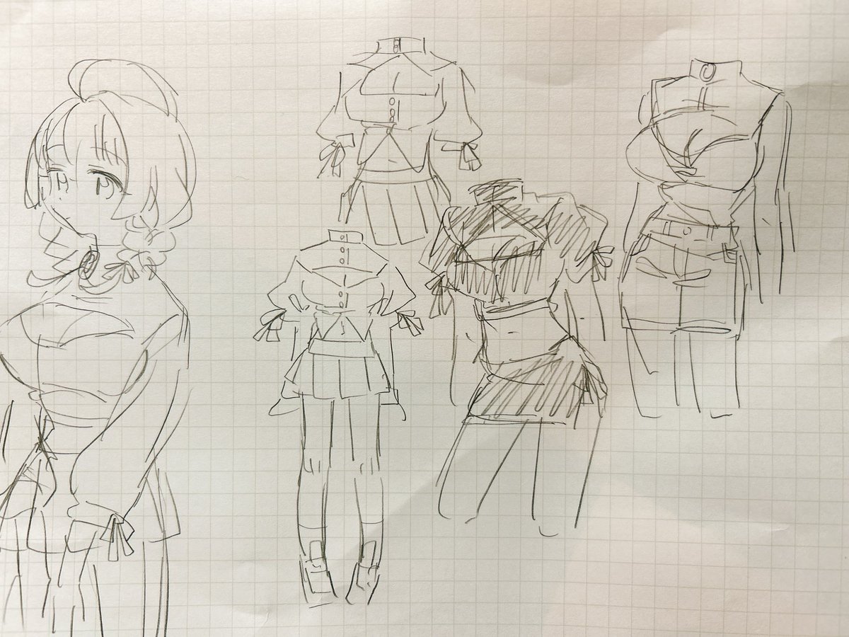 俺ちゃんの新衣装考えてた時の紙が出てきた 
