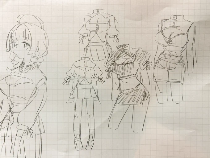 俺ちゃんの新衣装考えてた時の紙が出てきた 
