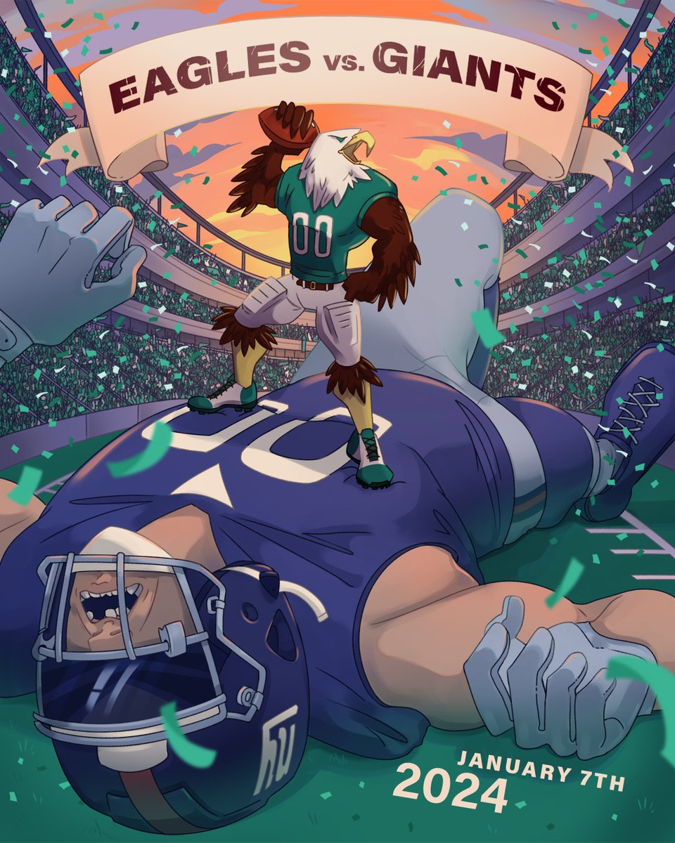 A Giant matchup @Pepsi | #FlyEaglesFly 🎨: victoria_veltri/IG