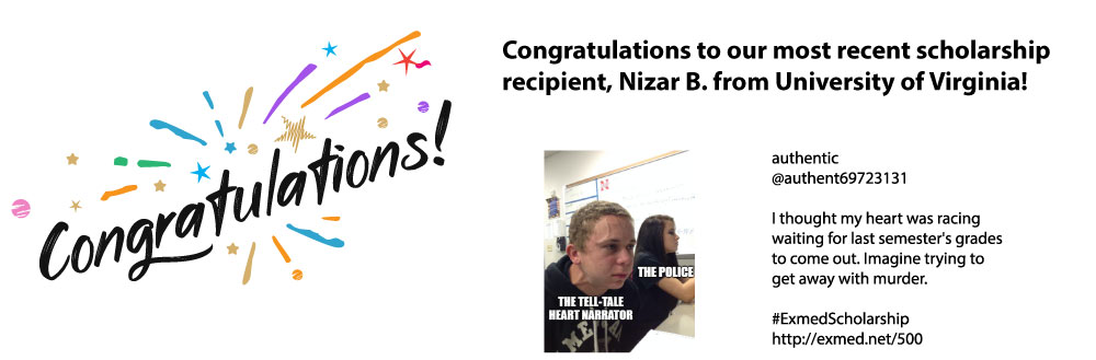 Express_Medical's tweet photo. We  have a scholarship winner!  Missed  your chance? It's ok, we have another Scholarship opportunity  starting....NOW! It's easy, fun, and could earn you $500 toward college  expenses. Visit our scholarship page to learn more! https://t.co/f3s4y7iA3o #ExmedScholarship https://t.co/BWEvRExaLq