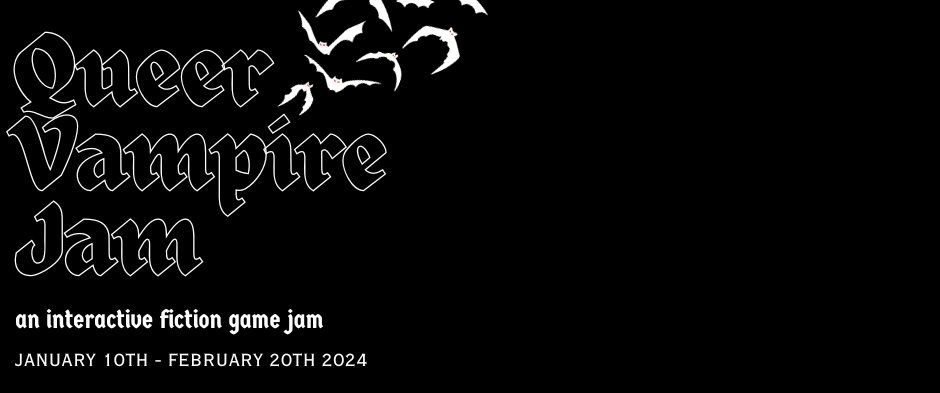 Xenubin's tweet photo. ISO TEAM FOR QUEER VAMPIRE GAME JAM!
I'm making a team for the QVG jam starting Jan 10th!
We're seeking:
-Writer(s)
-Sprite Artist
-CG Artist
-BG Artist
-GUI Program/design
-Music
Team:
Programming/Narrative design: me
Director: @shewassaying
PM me if interested! https://t.co/N2u4vRSJny