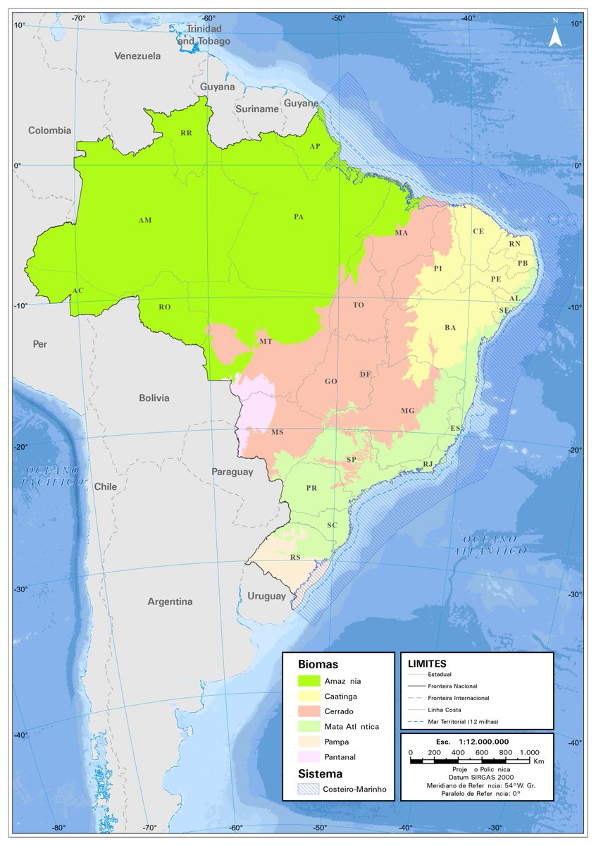 ccostah's tweet photo. Dica para você que pretende fazer um mapa usando o 'shape' de biomas do IBGE. Desde 2019 existe um mapa atualizado e com alterações importantes nos limites de alguns biomas (por exemplo, a Caatinga em MG e PI). Os arquivos estão disponíveis neste link: https://t.co/W0BeNca3Vy https://t.co/up8xNq6UFS