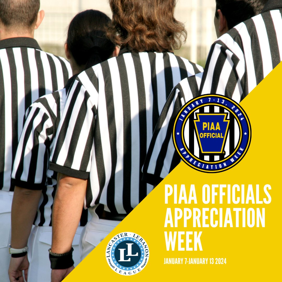 LancLebLeague's tweet image. It's Officials Appreciation Week, &amp;amp; we want to give our referees &amp;amp; officials a HUGE shoutout! THANK YOU for your dedication, integrity, &amp;amp; passion for the game! Please take a moment this week to thank an official for the role they play in athletics! #PIAAOfficials #ThankYou