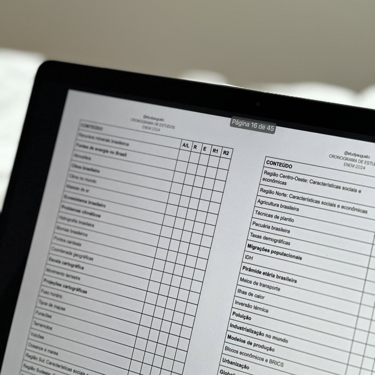 studyaugusto's tweet image. PRINTS DO CRONOGRAMA GRATUITO PARA O ENEM 2024