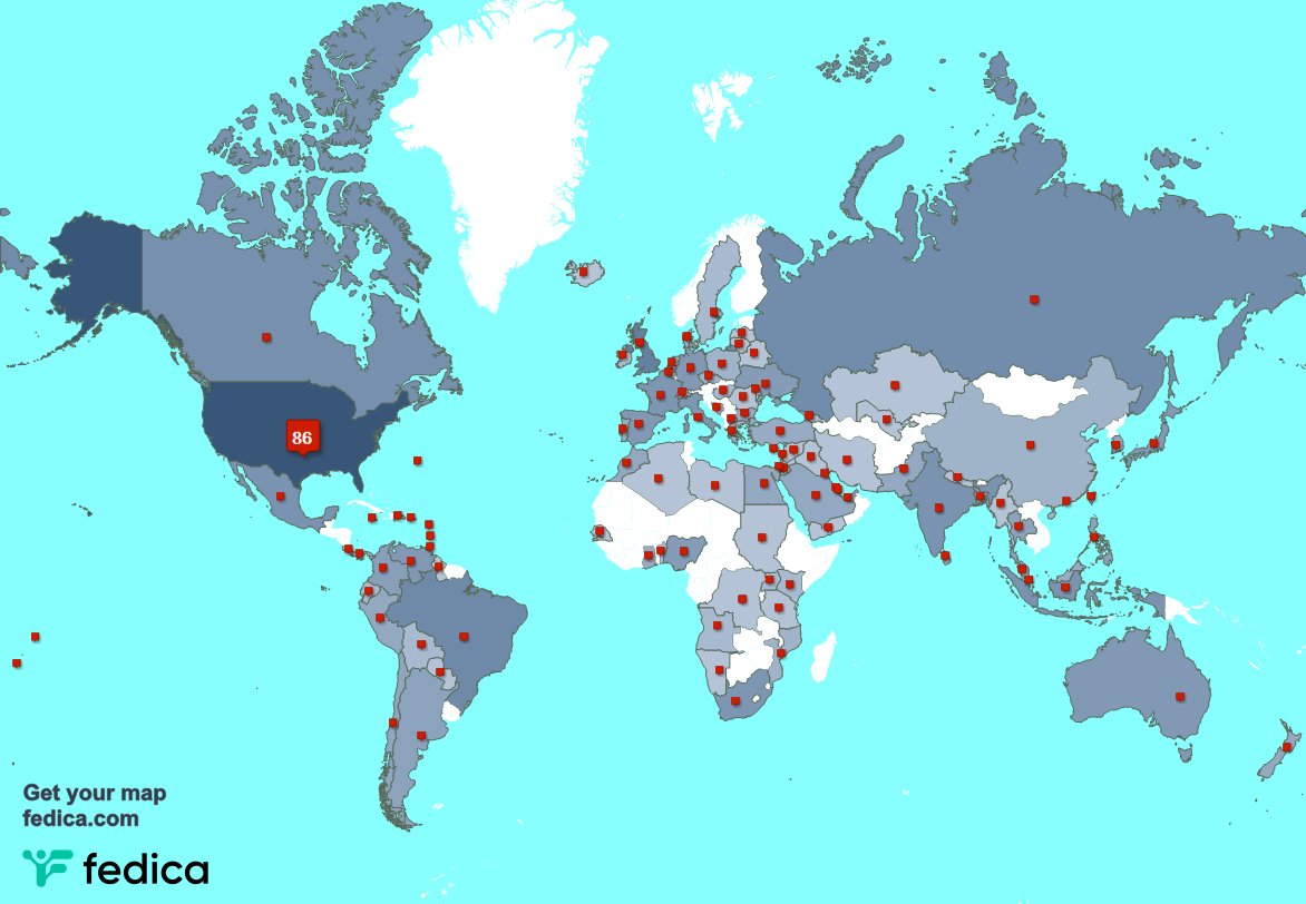 I have 8 new followers from UK. 🇬🇧, and more last week. See fedica.com/!djchonz