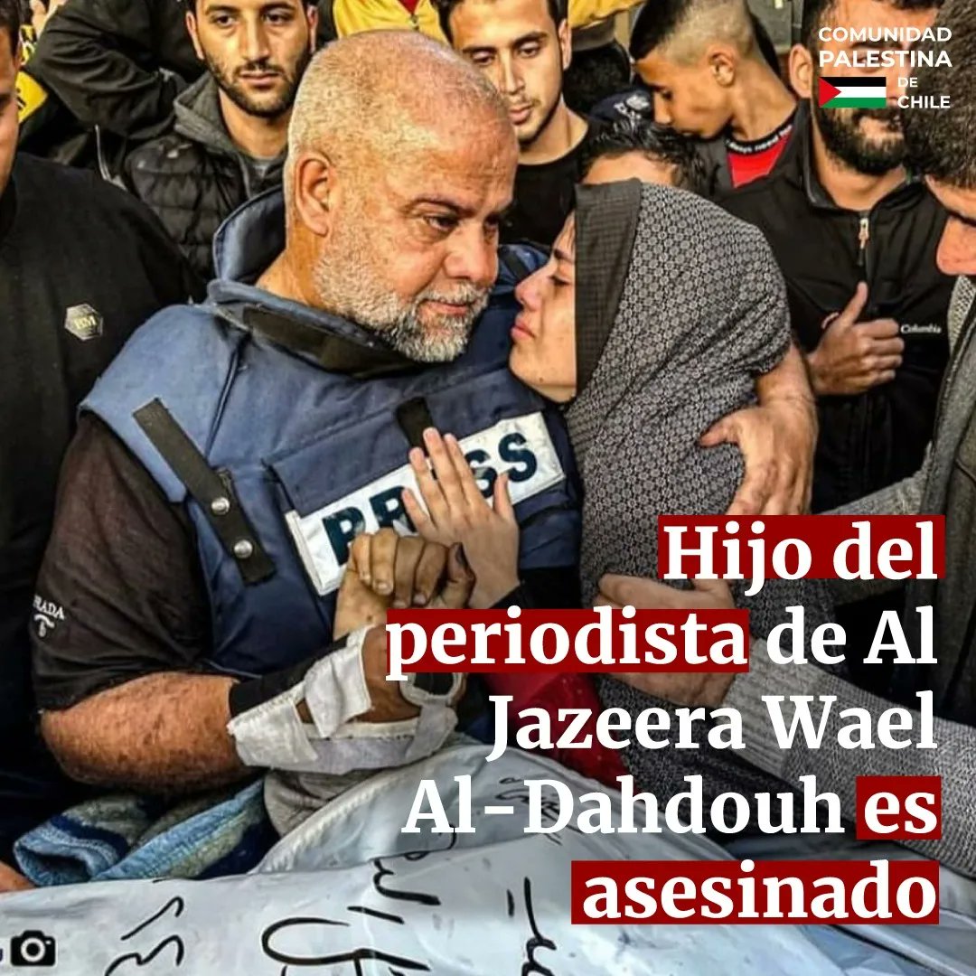 Dos nuevos periodistas fueron asesinados en la Franja de Gaza por el Ejército de ocupación.

Se trata de los reporteros Hamza Wael Al-Dahdouh (29 años), hijo del también periodista Wael Al-Dahdouh, y Mustafa Thuraya. 

Según fuentes locales, un dron israelí impacto de manera