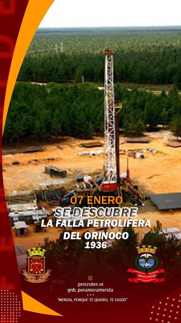 Fue el #07Ene de 1936 cuando se completó la perforación del pozo “La Canoa– 1”, con la perforación de su primer pozo, con lo cual se inició la explotación de la Faja Petrolífera del Orinoco, la mayor reserva de hidrocarburos del mundo.