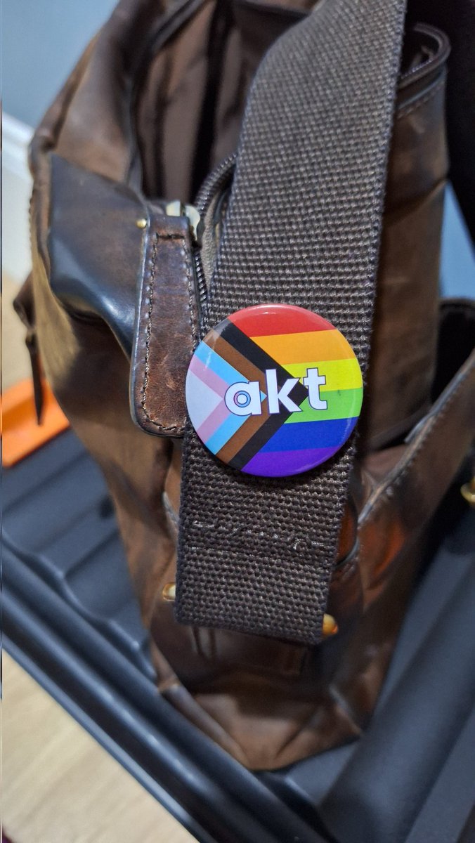 I've had this pin badge on my bag since Pride Month. If you don't know, akt is a charity supporting LGBTQ+ young people facing homelessness, so obvs a good thing to support. But I'd started to wonder if it was a bit performative to keep it there all the time. Then I heard /1