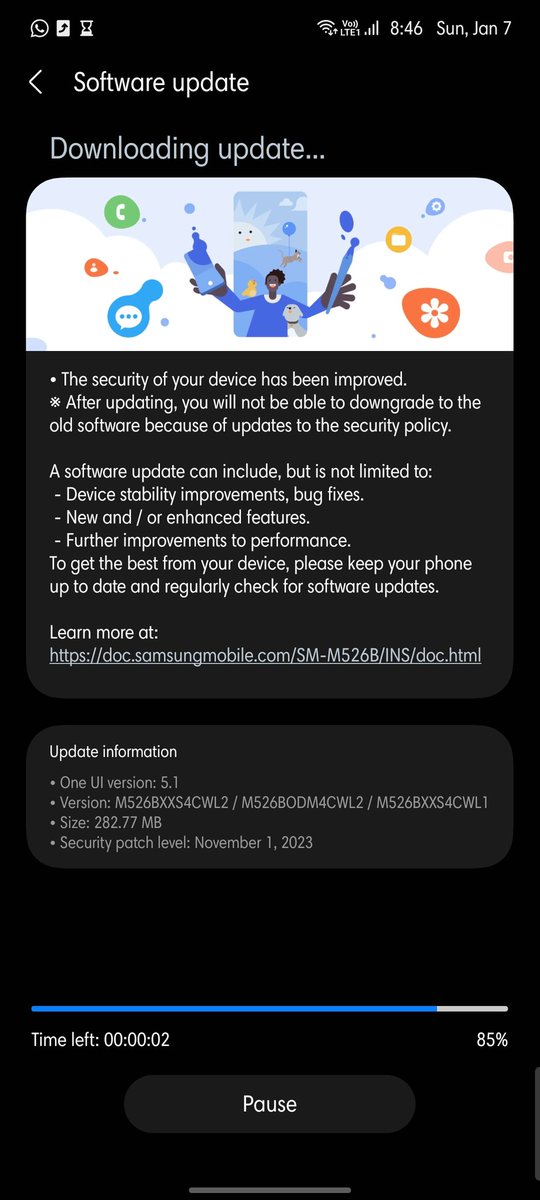 I got this update in M52 5G today November security update should i or no?  Im scared of green like issue 😭 #m52 #greenlineissue @SamsonUpdate