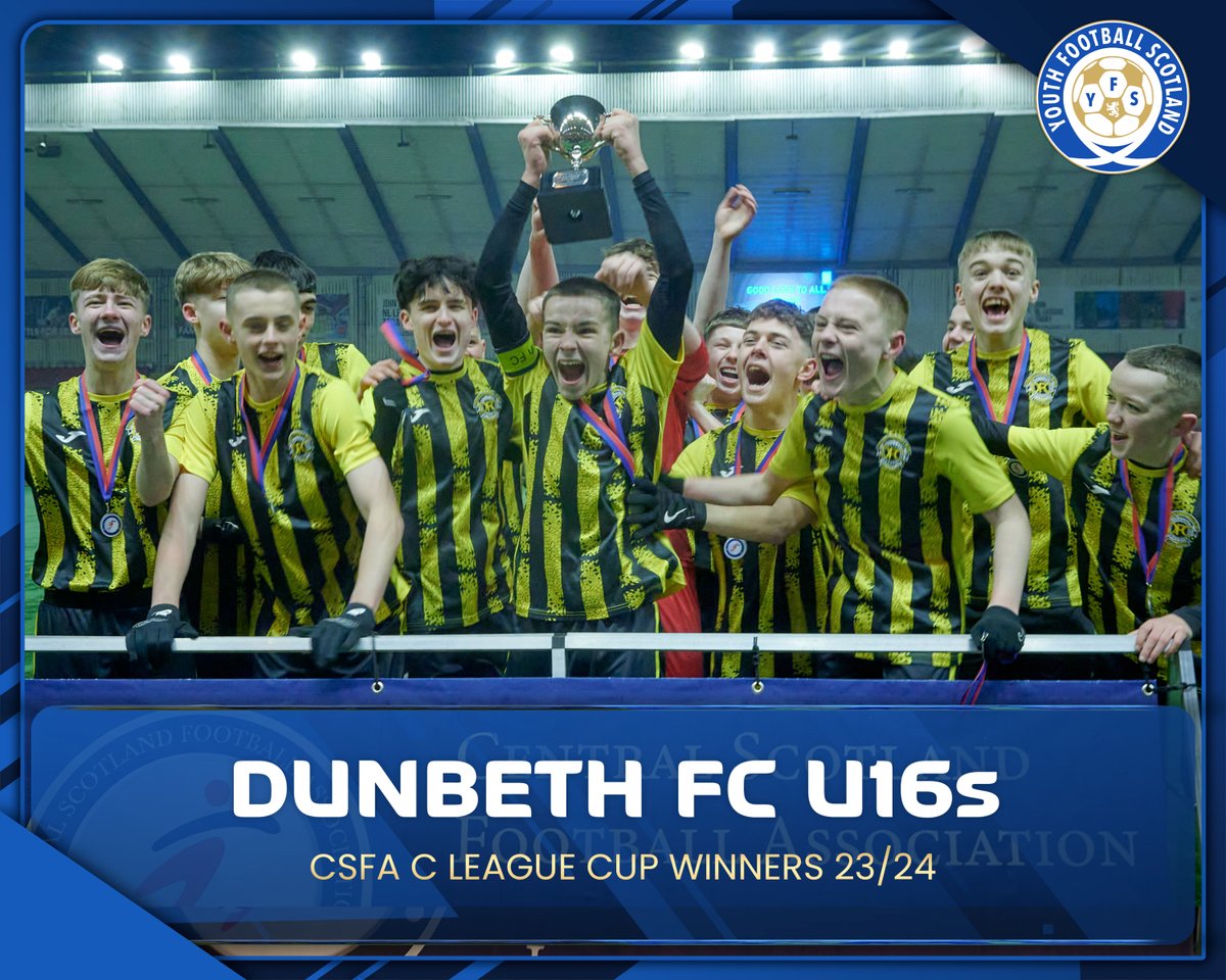 yfst's tweet photo. 𝗖𝗛𝗔𝗠𝗣𝗜𝗢𝗡𝗦 🏆 

Congratulations to Dunbeth FC U16s, Central Scotland FA Division C League Cup winners 2023/24!

➡️ Cup final coverage to follow. Get an alert and discount code here: https://t.co/m9bBEgp3KO https://t.co/YI3Bu1DJTk