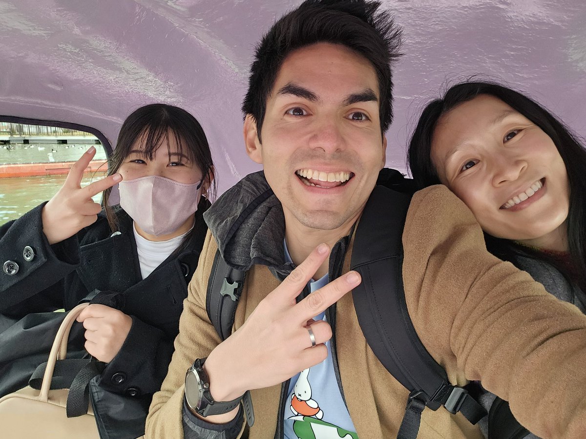 kevinamontalvo's tweet photo. Our last day in Tokyo is complete, we caught up with our friend Yu-san, who surprised us with birthday presents 🐇🥰🐐🥰!

We offered our prayers at Kanda Shrine, then enjoyed going for a ride in a swan rental and walked around the city 😊

Today was goated! 
Tomorrow: 🛫 🌐🗽 https://t.co/ObGldloyAd