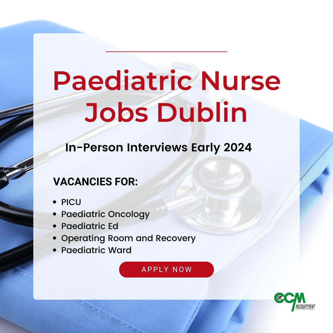 Paediatric Nurses, In-person interviews Early 2024 for fantastic opportunities in Dublin. Vacancies for #PICU, #PaedsOncology, #PaedsEmergencyDepartment, #OR &amp; #Recovery &amp; More. NMBI decision letter &amp; 2 yrs exp required. Apply at bit.ly/40fa1ft