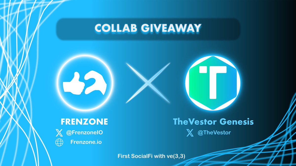 frenzoneIO's tweet photo. 🎁𝐂𝐨𝐥𝐥𝐚𝐛 𝐆𝐢𝐯𝐞𝐚𝐰𝐚𝐲
𝐅𝐫𝐞𝐧𝐳𝐨𝐧𝐞 - First SocialFi with ve(3,3) 🤝 𝐓𝐡𝐞𝐕𝐞𝐬𝐭𝐨𝐫 𝐆𝐞𝐧𝐞𝐬𝐢𝐬

🏆5 WL free-mint from @TheVestor
🏆5 WL from @frenzoneIO

To enter: 
1️⃣ Follow @frenzoneIO & @TheVestor
2️⃣Like❤, RT & tag 2 friends

#Socialfi #Frenzone #Aptos #ETH #NFT #Giveaways