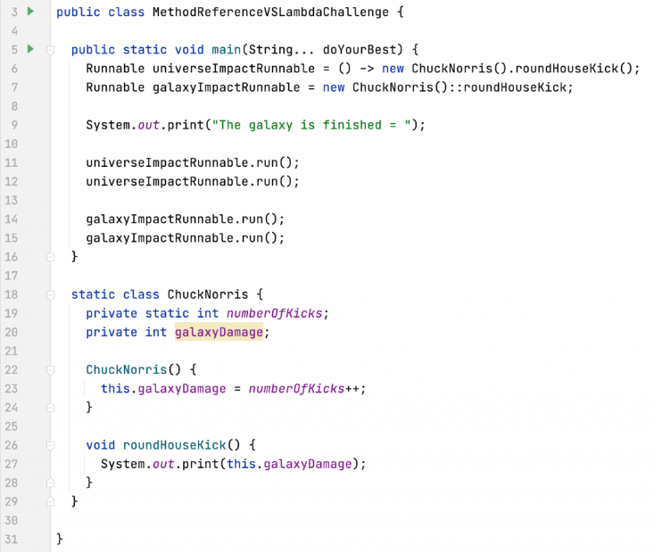 RafaDelNero's tweet photo. Discover the distinctions between method references and lambdas in our #JavaChallenge, Method Reference VS Lambda. Explore their behaviors and understand their workings!

🔗 https://t.co/5gBwAsS9MV

#Java #LambdaExpressions #MethodReferences #CodingChallenge #SoftwareDevelopment https://t.co/DYo1ELkKvg