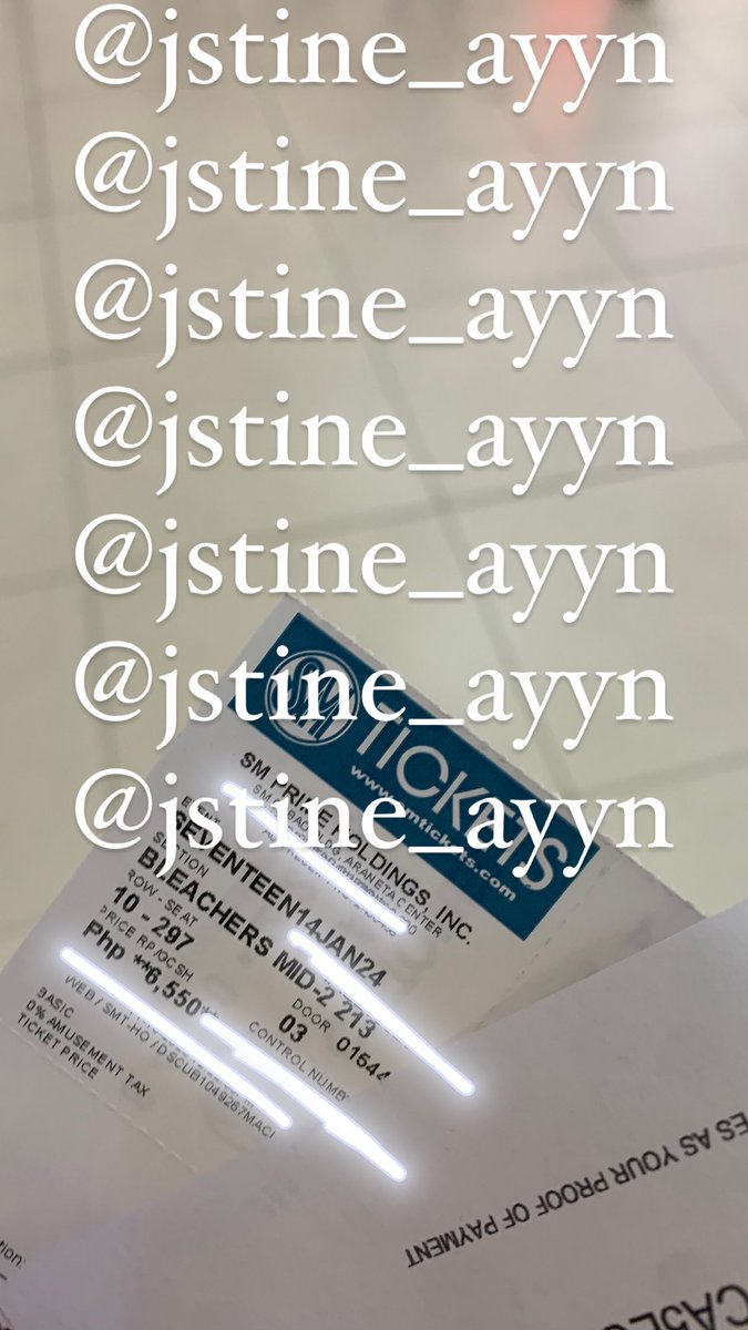 justine_ayyn's tweet photo. wts lfb 

(1) BLEACHERS MID 2 FOLLOW TO BULACAN DAY 2

PRICE : ₱8,000 (Mej pricey ‘cuz bought using ticket assistance 🥹)

MEET UP ONLY : Sm north, trinoma, robinsons magnolia or gateway

. follow to bulacan seventeen bleachers mid 2 day 2 https://t.co/akewly1zoL
