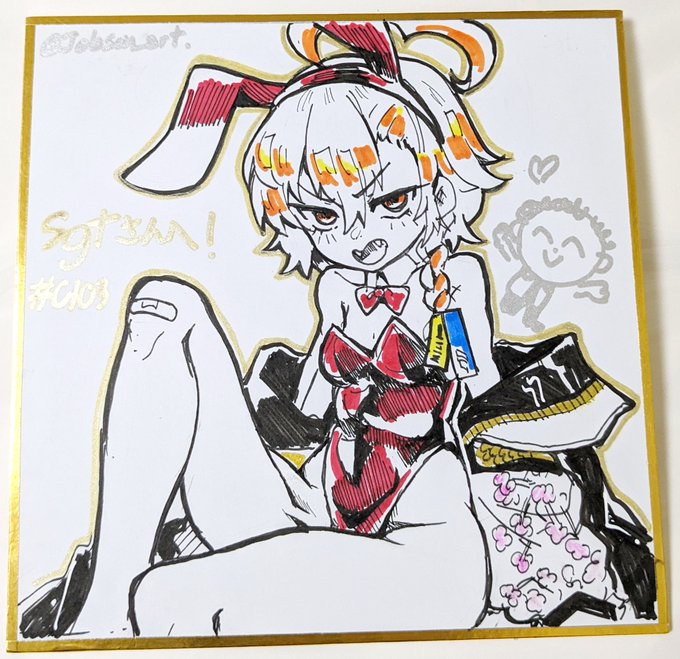 Jobsonさん@Jobson_artからバニーネルちゃん色紙を頂きました!めっちゃくちゃかわいい…家宝にします…本当にありがとうございます…😭🙏🙏 