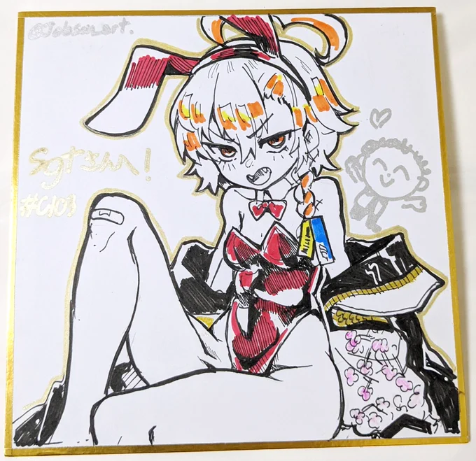 Jobsonさん@Jobson_artからバニーネルちゃん色紙を頂きました!めっちゃくちゃかわいい…家宝にします…本当にありがとうございます…😭🙏🙏 
