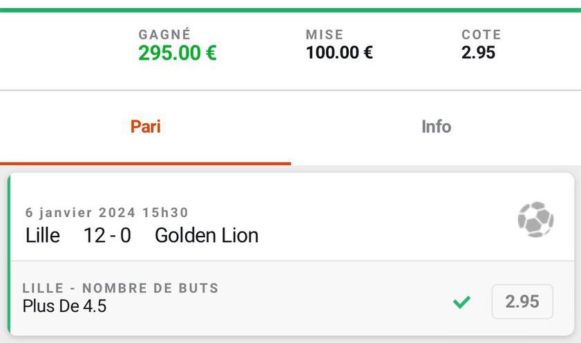 Mediapronos's tweet photo. 😍😍 Magnifique spot de Fab10 !!

Gros score de Lille comme convenu !

Lille -1.5 MT @ 2 ✅
Over 3.5 buts Lille @ 1.85 ✅

🎁🎁 https://t.co/jGpnx8S2aB

#TeamParieur #TeamMediaPronos https://t.co/ZA8BNjcobG