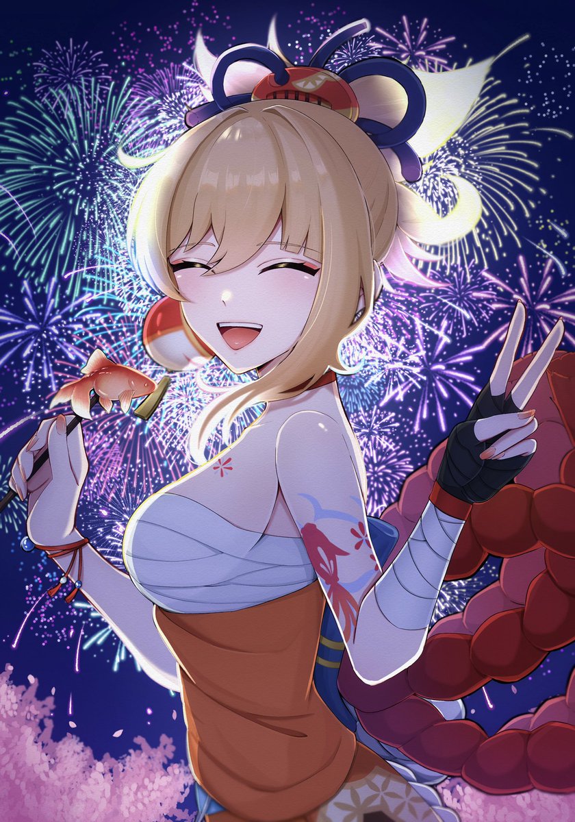 『火樹銀花』

 #宵宮イラストコンテスト  #宵宮 
#原神  #GenshinImpact   #Yoimiya