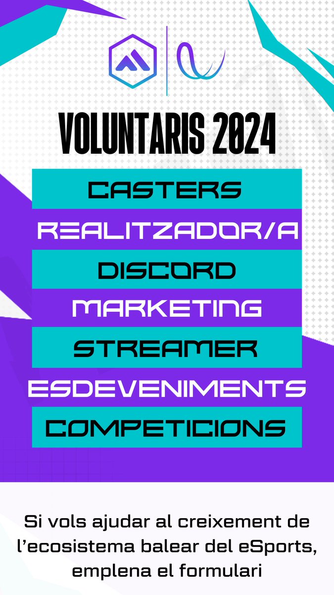 ligatramuntana's tweet photo. Ens estam preparant pel 2024 i cercam voluntaris per ajudar-nos a consolidar el sector dels eSports a Balears!

Ens ajudes? 👇👇👇
https://t.co/i82O22WOeM

#SomSaTormenta #LligaTramuntana #GamingBalears https://t.co/11JtU1zRba