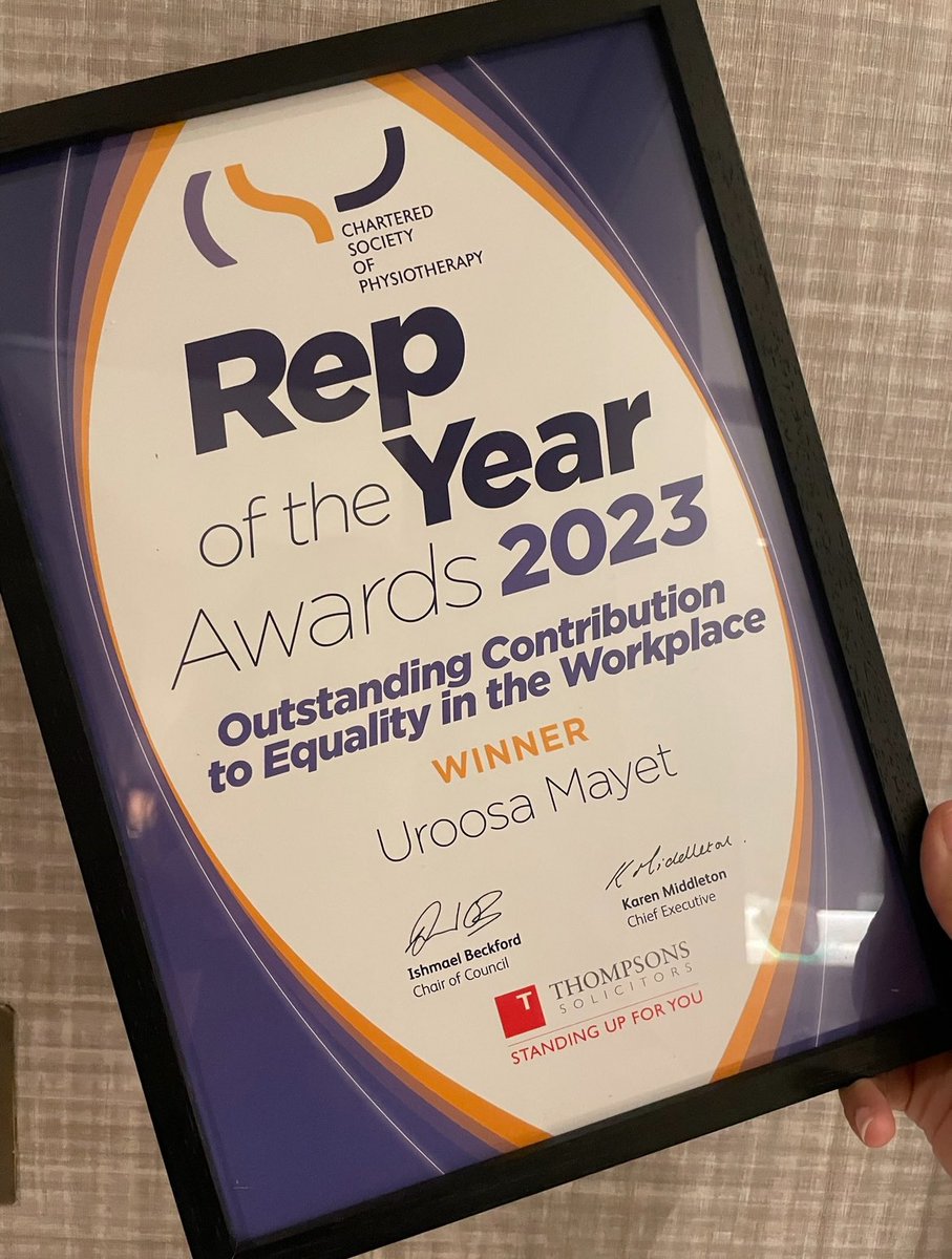 Uroosa (@uroosamayet) on Twitter photo I'm stepping down from my role as a CSP steward sadly. My reasons are attached.
Having won the EDB award last year, I feel so disheartened that I will be stepping down as EDB values have not been upheld.
<a href="/thecsp/">Chartered Society of Physiotherapy (CSP)</a> <a href="/IshmaelBeckford/">Ishmael Beckford 🇯🇲🇬🇧✊🏿</a> I'm stepping down from my role as a CSP steward sadly. My reasons are attached.
Having won the EDB award last year, I feel so disheartened that I will be stepping down as EDB values have not been upheld.
<a href="/thecsp/">Chartered Society of Physiotherapy (CSP)</a> <a href="/IshmaelBeckford/">Ishmael Beckford 🇯🇲🇬🇧✊🏿</a>