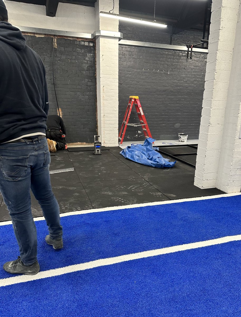 Sunday morning spent down at the new Gym on Humber Street in Hull getting it ready for its opening. Painting and flooring to be finished today followed by the big kit install next week.