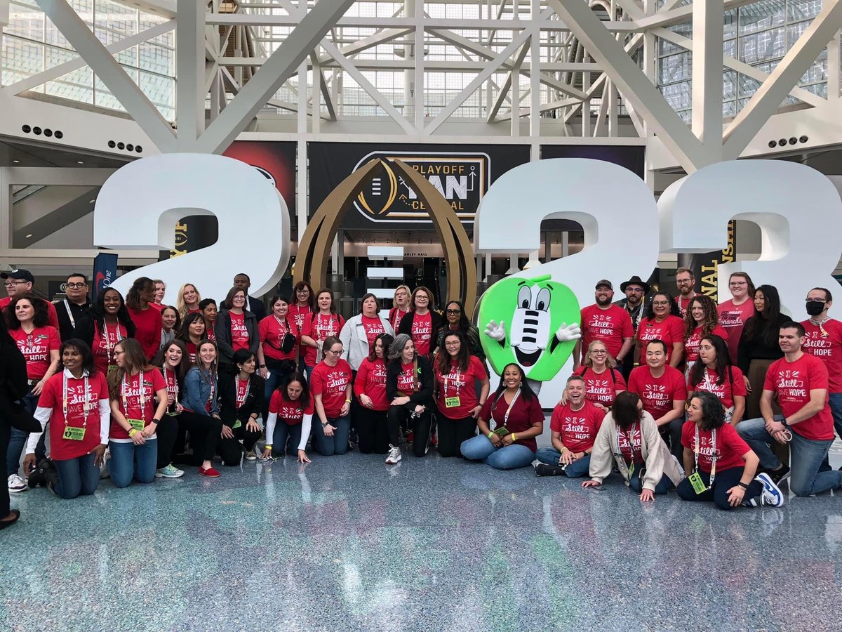 Last year, I was able to join the most inspiring group of educators at the college football championship weekend/game in California. Excited to see NTOY ⁦<a href="/RebeckaMozdeh/">Rebecka Peterson</a> and the amazing 2023 STOY walk the field Monday night in Houston. ⁦<a href="/CFPExtraYard/">College Football Playoff (CFP) Foundation</a>⁩ ⁦<a href="/CCSSO/">CCSSO</a>⁩