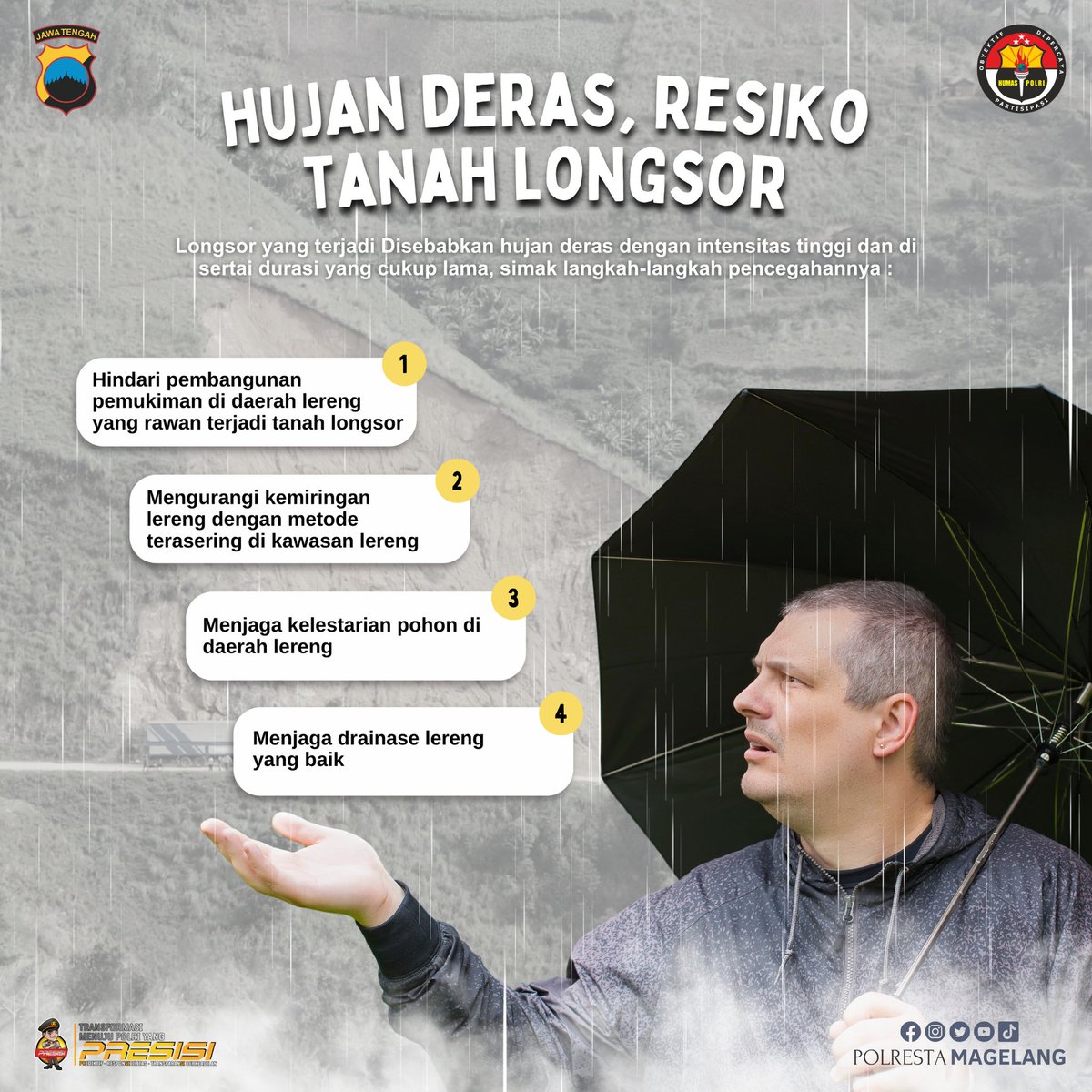 Indar44606436's tweet photo. Dengan adanya langkah preventif yang dilakukan oleh pemerintah bersama dengan masyarakat, diharapkan mampu meminimalisir terjadinya potensi tanah longsor dan kerugian materil maupun korban jiwa.

#polrestamagelanghadir #magelang #longsor #bencana https://t.co/JYaJEzdgOK