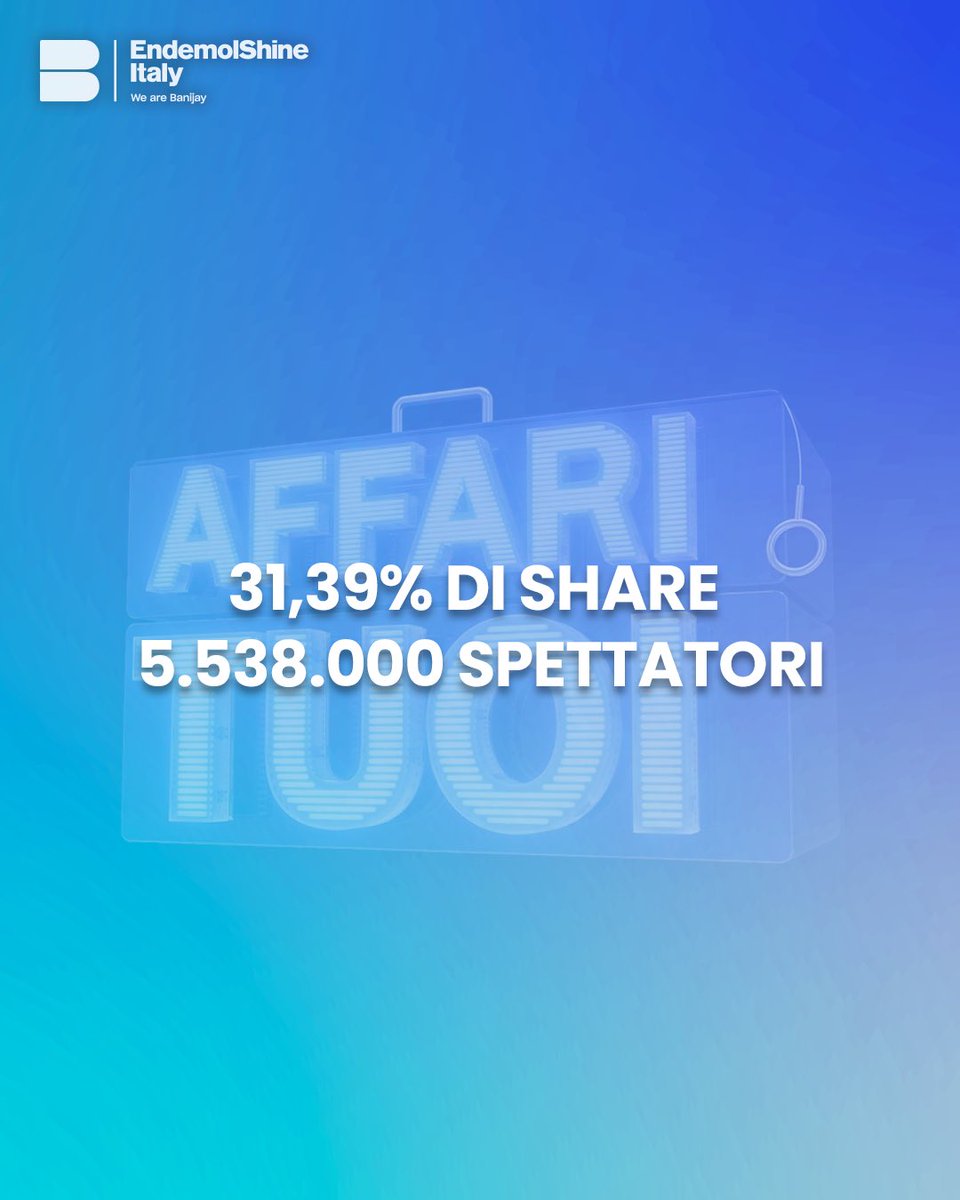 Boom d’ascolti per #AffariTuoi – Speciale Lotteria Italia! Lo speciale condotto da #Amadeus ha registrato il dato record del 31,39% di share con 5.538.000 spettatori, risultando lo speciale Lotteria Italia più visto in termini di share e ascolto medio dal 2009.Grazie a tutti!🫶🏻🍀