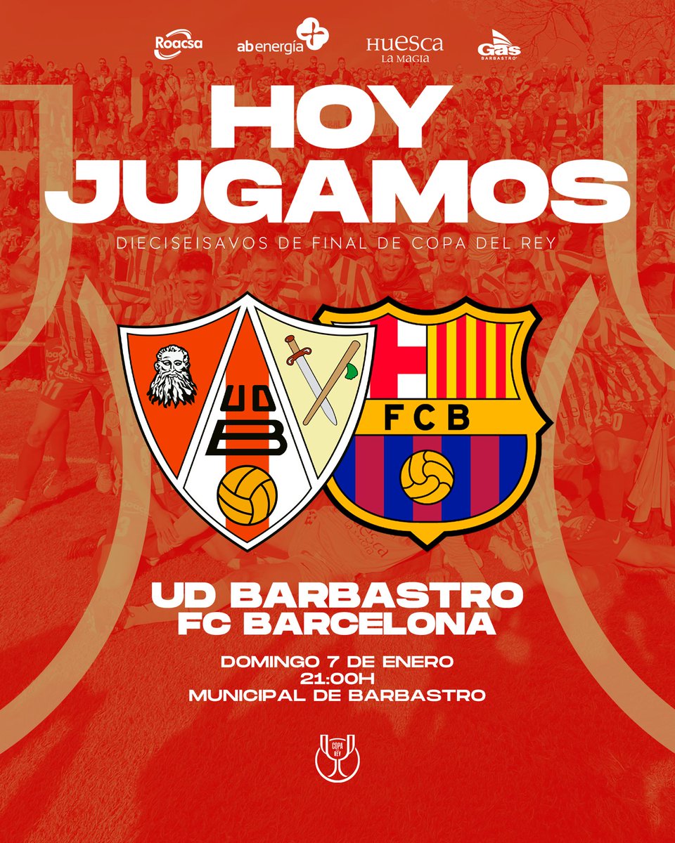 #HOYJUGAMOS

<a href="/UD_Barbastro/">U.D. Barbastro</a>  🆚 <a href="/FCBarcelona/">FC Barcelona</a>