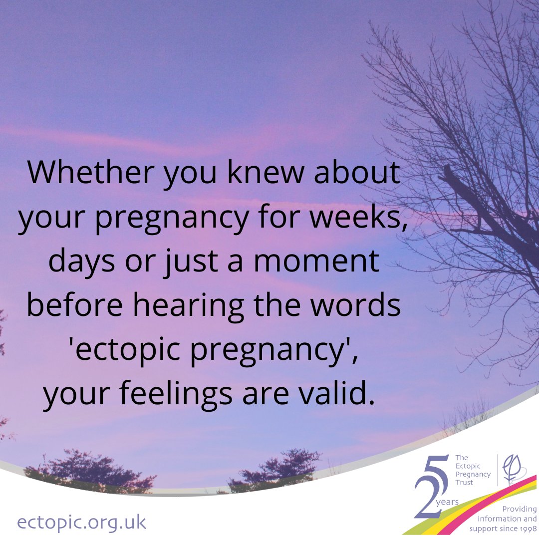 TheEPT's tweet photo. Image text: Whether you knew about your pregnancy for weeks, days or just a moment before hearing the words 'ectopic pregnancy', your feelings are valid. 

#TheEctopicPregnancyTrust #eptquoteoftheweek
#TheEPT #ectopicpregnancy #quoteoftheweek https://t.co/i6O99Y7s3N
