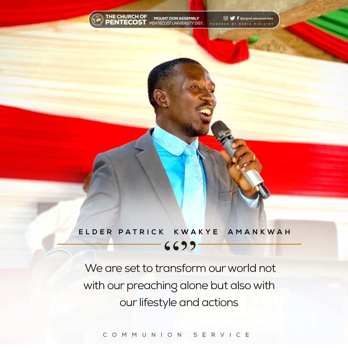 CopMtzion's tweet photo. Communion sunday teachings excerpts from our Presiding Elder, Elder Amankwah. #pentcost  #communionsunday https://t.co/52pMHYxNOa