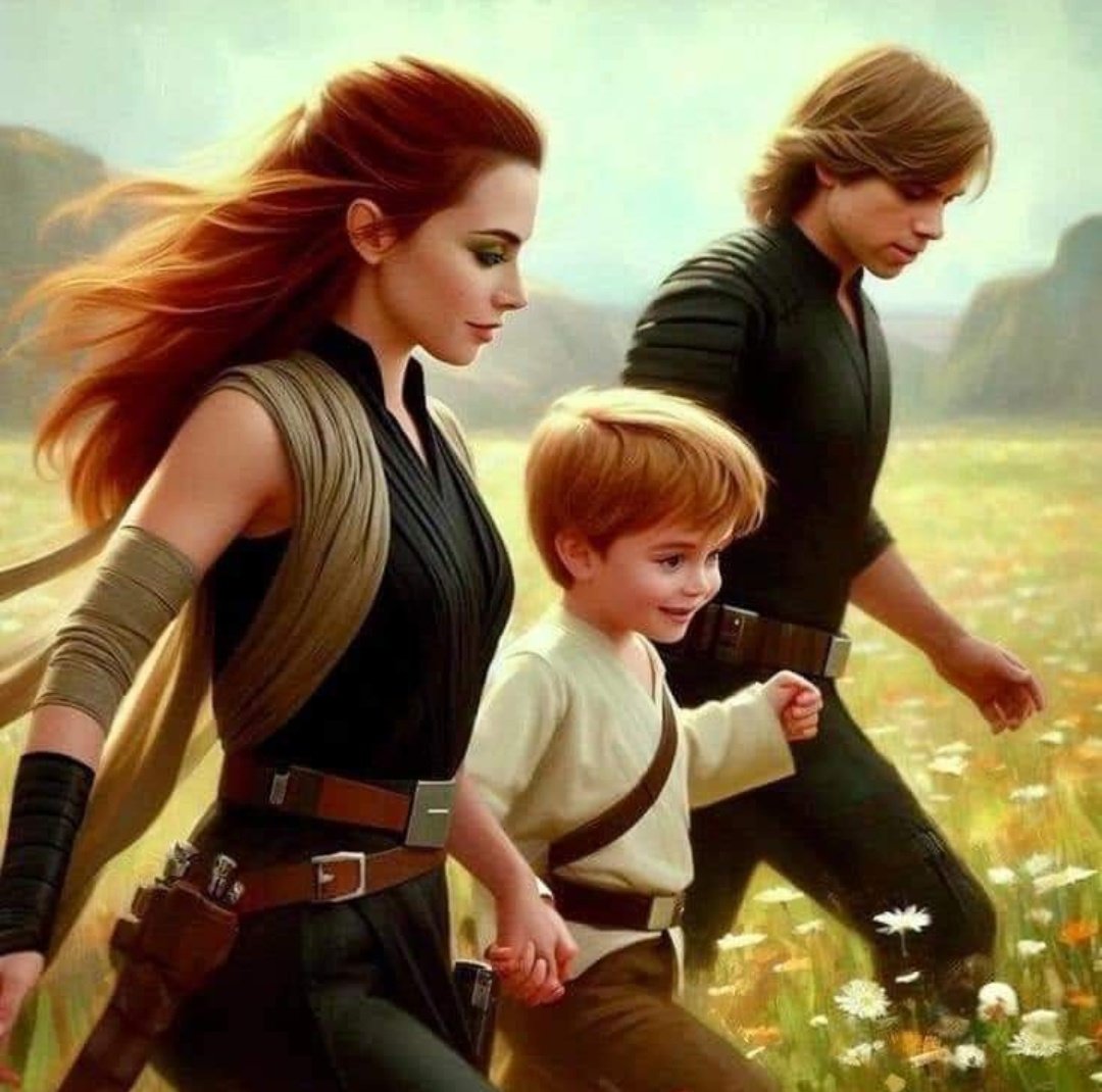 LucasSWGirl's tweet photo. These are the Skywalkers we should have got in the Sequels. Not old depressed Luke and Imposter Rey. https://t.co/kKtGNgwy5r