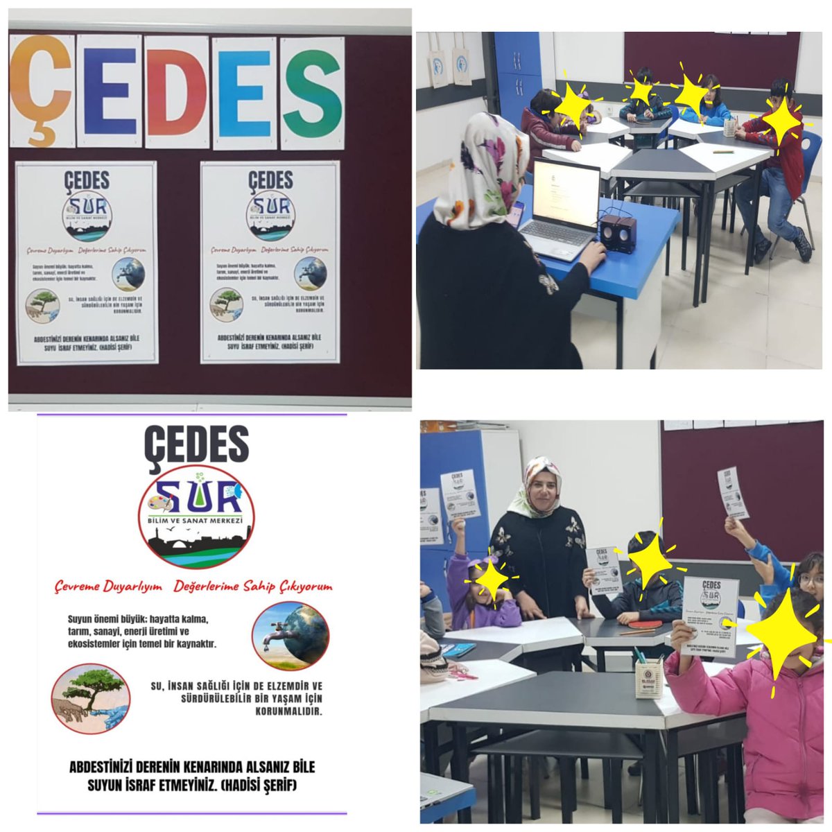 Kurumumuzda ÇEDES  projesi kapsamında su israfı, dinimizde su israfının yeri ve önemi konulu eğitimler verildi.Okul temsilcimiz Zeynep Arslan koordinesinde egitimle ilgili broşür dağıtılıp pano hazırlandı.
<a href="/dbakirvalilik/">T.C. Diyarbakır Valiliği</a> <a href="/Murat4Kucukali/">Murat Küçükali</a> <a href="/ErnezDemir/">Demir Ernez</a> <a href="/Dr_selmankayan/">Selman Kayan</a>