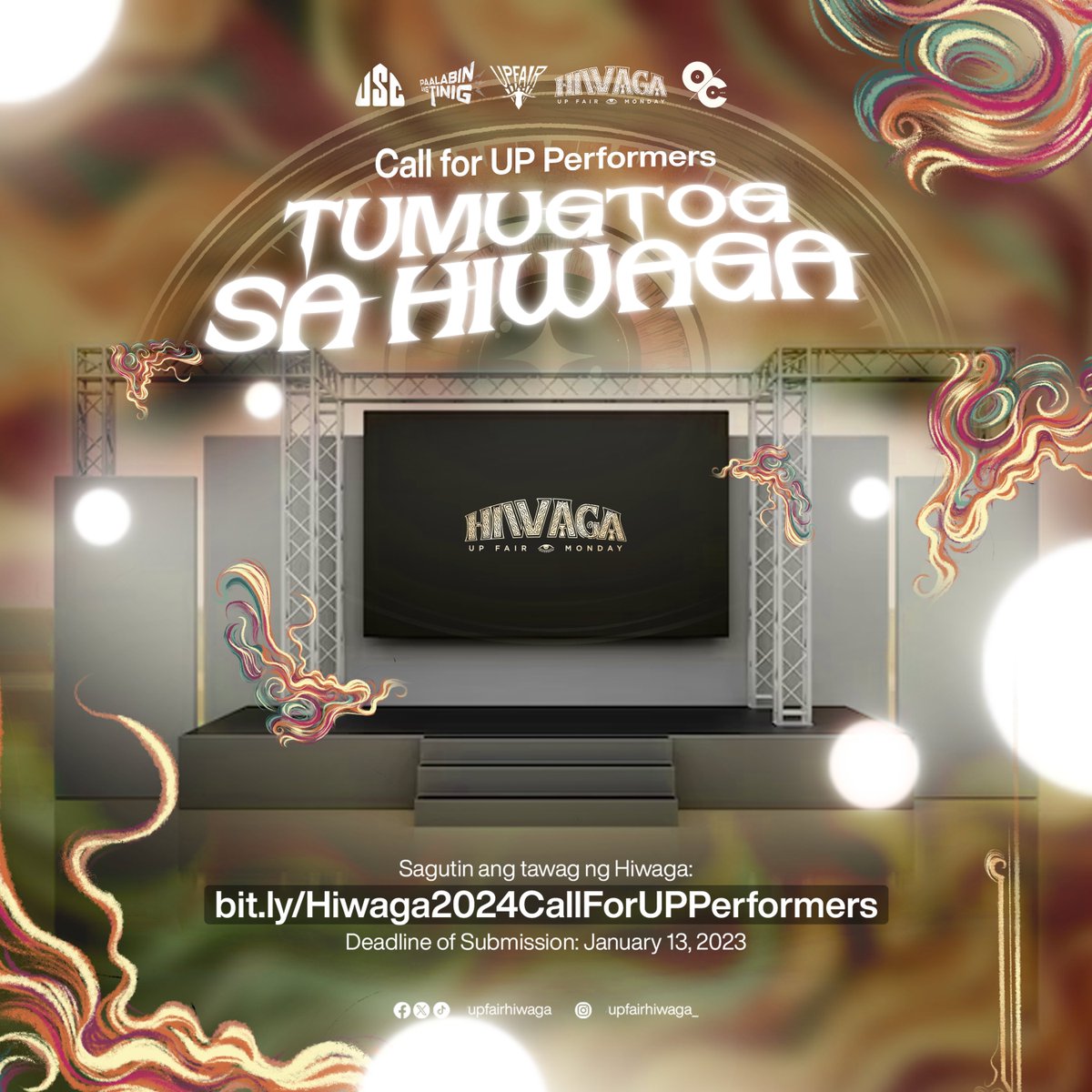 Habulin at hulihin ang ✨hiwaga✨ at ipamalas ang husay at talento! Nagtatawag kami ng mga UP Performers para sa gaganaping <battle of the ?? bands ??> ngayong Enero! 

Mag-submit lang gamit ang forms: bit.ly/Hiwaga2024Call…