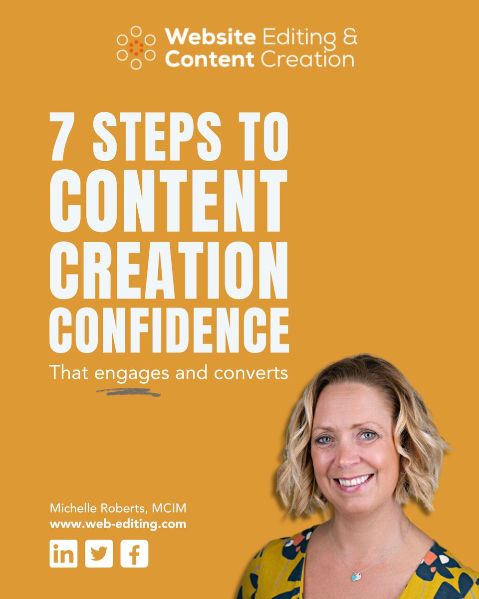 web_editing's tweet image. 7 STEPS TO CONTENT CREATION CONFIDENCE

Get this short guide to discover how to delight your target audience &amp;amp; search engines.

Click on the link below &amp;amp; your free guide will open as a PDF.
web-editing.com/7-steps-to-con…

#contentcreation #marketingspecialist #marketingstrategy