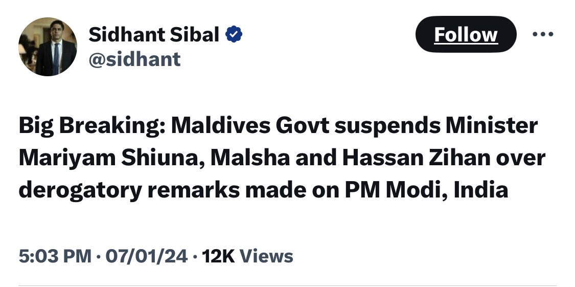 Mrsinha's tweet photo. All 3 ministers who were abusing India are suspended by the president of #Maldives.

Never ever take panga with Indians 🇮🇳 https://t.co/dpwIqGJPeb