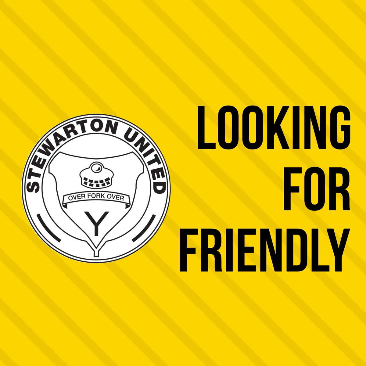 StewartonUnited's tweet photo. We are looking for a friendly. We can host, Saturday 13th if any teams fancy a game. https://t.co/haraCYG67Z