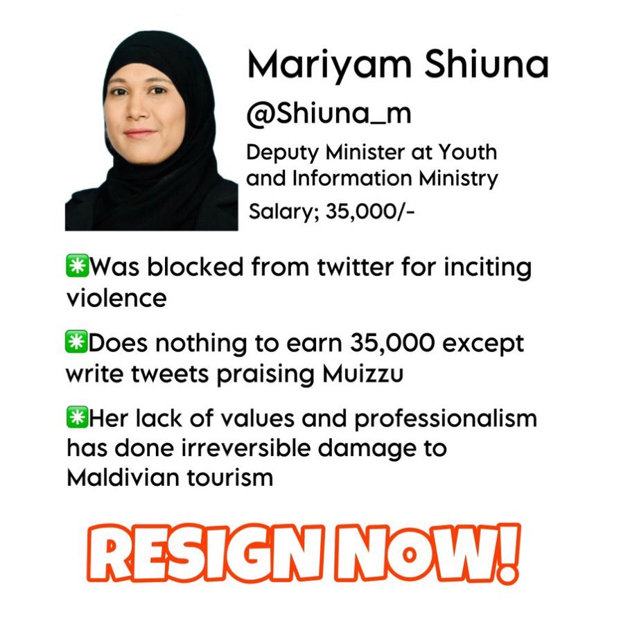 mahendra3's tweet photo. With ministers like @shiuna_m #Maldives will be next Pakistan. For that matter all Islamic radicalised countries are in serious trouble economically and in case Law and Order too
They are self destructive forces . So friends just watch the downfall peacefully 
#Kayamat https://t.co/b9naZpr0f7
