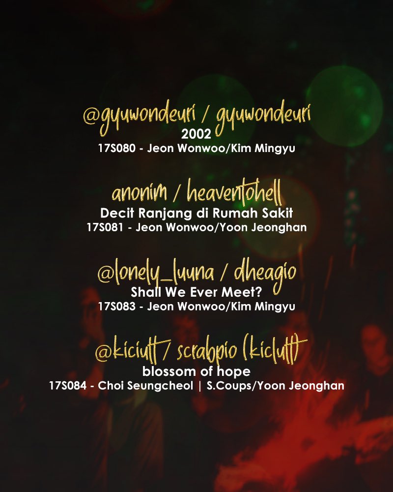 SwevenSanctuary's tweet photo. Berikan apresiasi sebanyak-banyaknya untuk author yang telah menulis, ya! Apresiasi bisa dalam bentuk kudos dan comment di fic masing-masing 🥳 https://t.co/FsQGXtHnZT