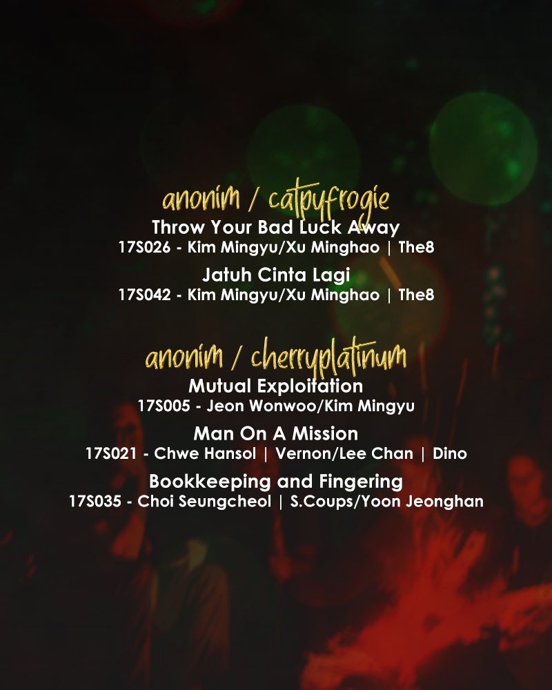 SwevenSanctuary's tweet photo. Berikan apresiasi sebanyak-banyaknya untuk author yang telah menulis, ya! Apresiasi bisa dalam bentuk kudos dan comment di fic masing-masing 🥳 https://t.co/FsQGXtHnZT