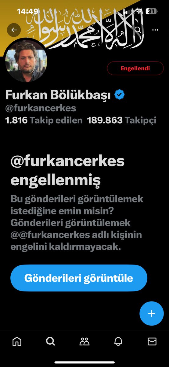 Çok geç kalmış davranış aklı başında insan ilk dakikada engeller zaten #FurkanıEngelliyoruz