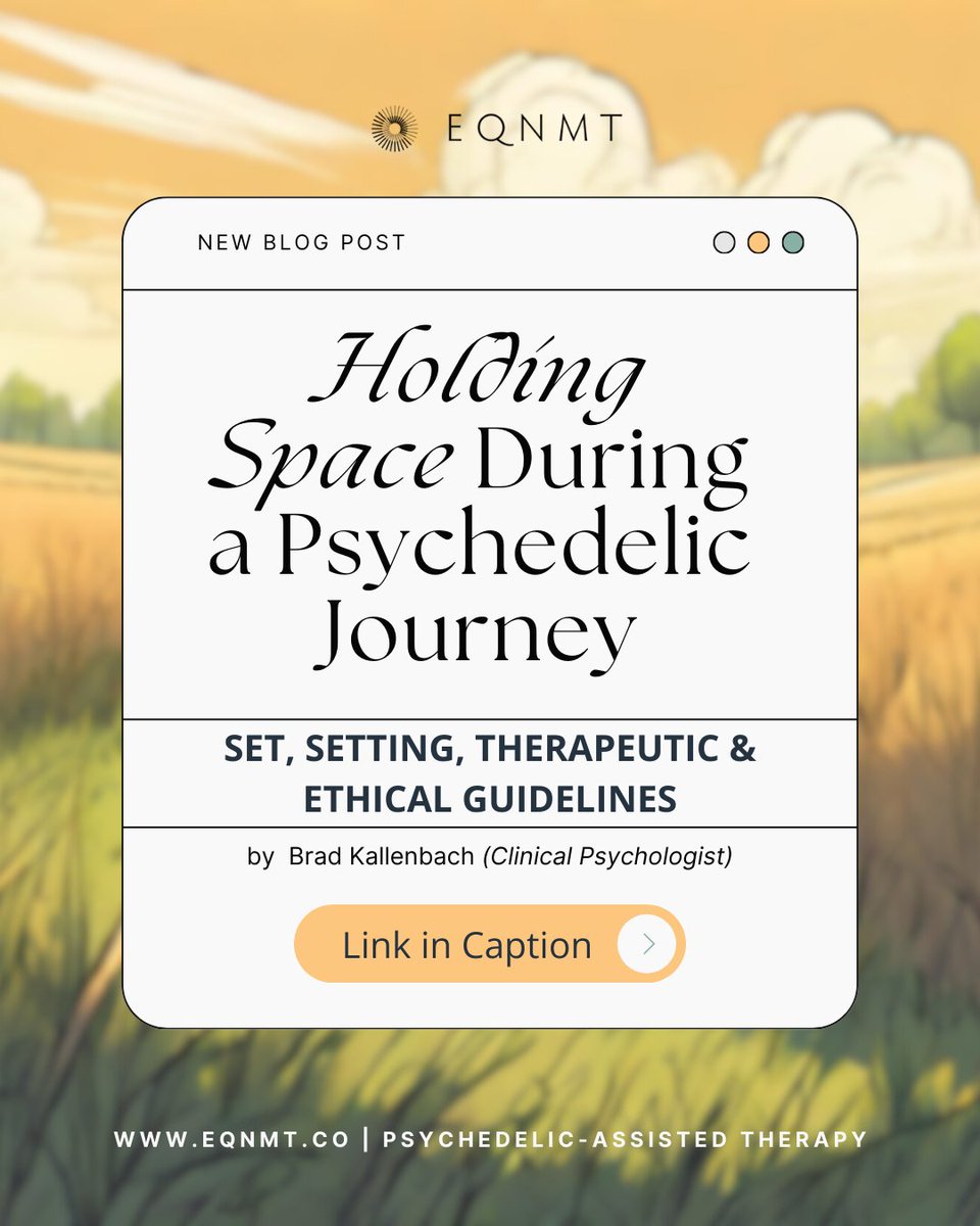EqnmtHealth's tweet photo. NEW BLOG - How We Hold Space &amp; Protect Our Psychedelic Therapy Clients✨

🖇️Read it Here: https://t.co/PrWuqRsTET
---
🌐 https://t.co/q1hnbQRz5d
.
#psychedelicretreats #psychedelicscience #psychology #Psychologist #MentalHealth #mentalhealthmatters #ethneogens #setandsetting https://t.co/faFokXfGQ6