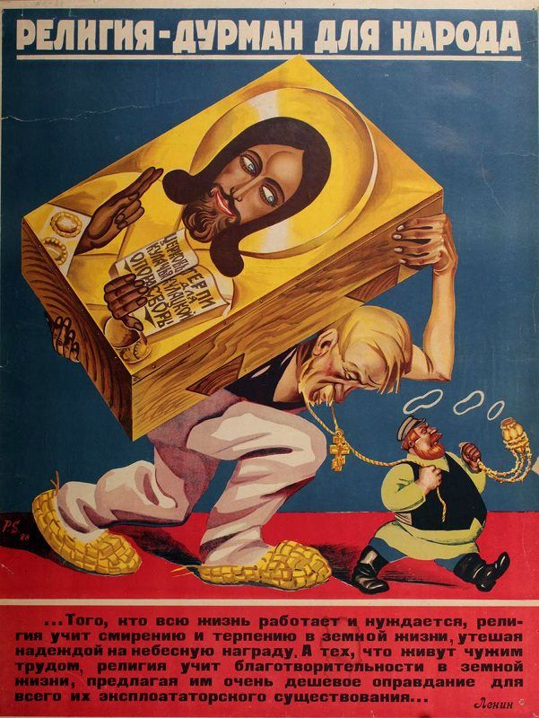 'Religion is a dope for the people'
Art. P. Sokolov-Skalya, 1928 , 69x89 cm, Moscow
#Vintage #Soviet #Posters #Original #vintageposters #PostersUSSR #USSR #posteroftheday #January7th  #January2024 #Christmas #religion #Lenin