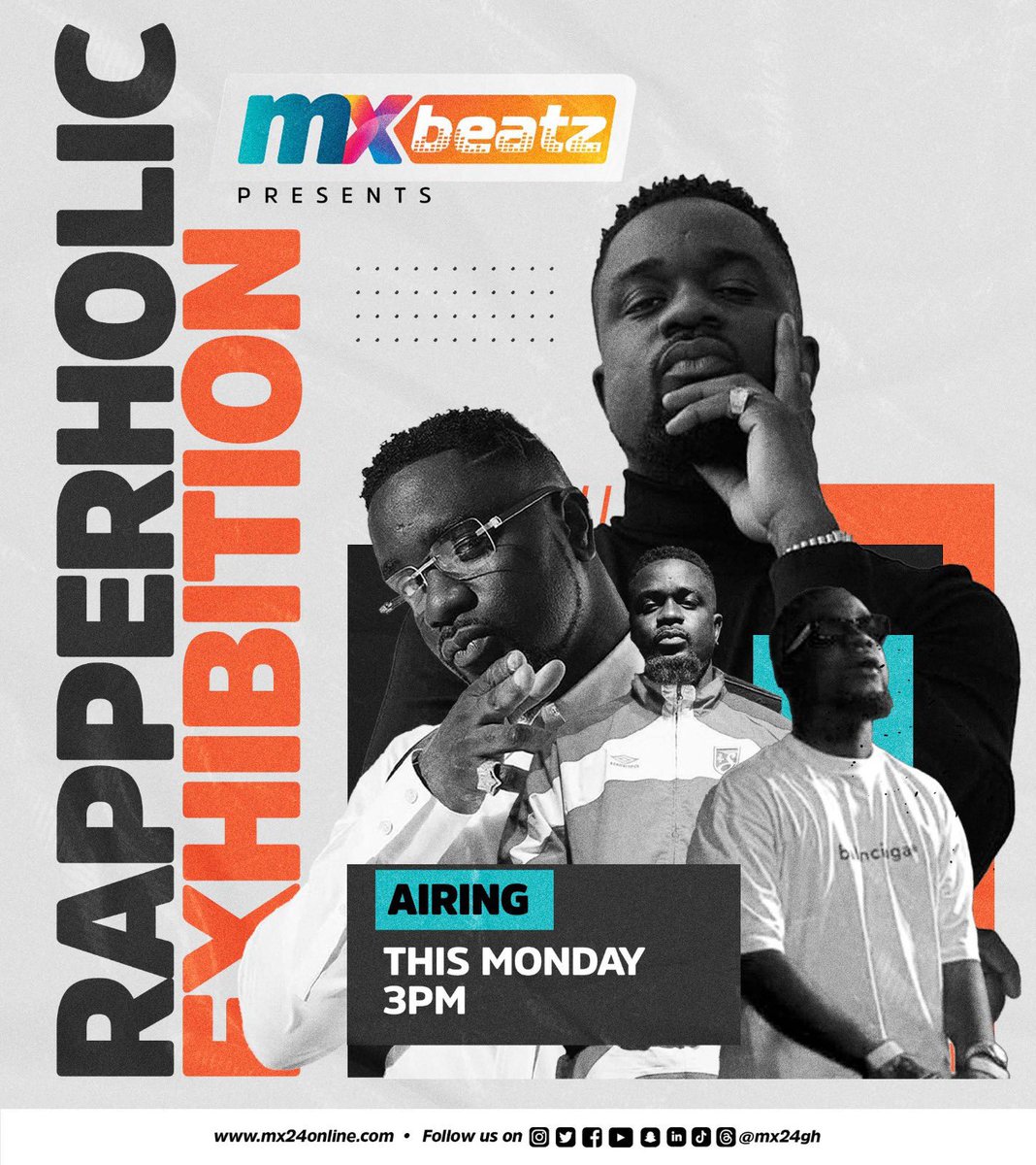 OfficialJFKK's tweet photo. One of the biggest music highlights in Ghana last year was the Rapperholic Exhibition curated by @Eagleplug_ & #TheMixGH.
Tomorrow we bring you our coverage of the exhibition online & on air at 3pm. S/O to @sarkodie for staying a massive inspiration.
#MXBeatz #MX24 https://t.co/0lJneBCV4v