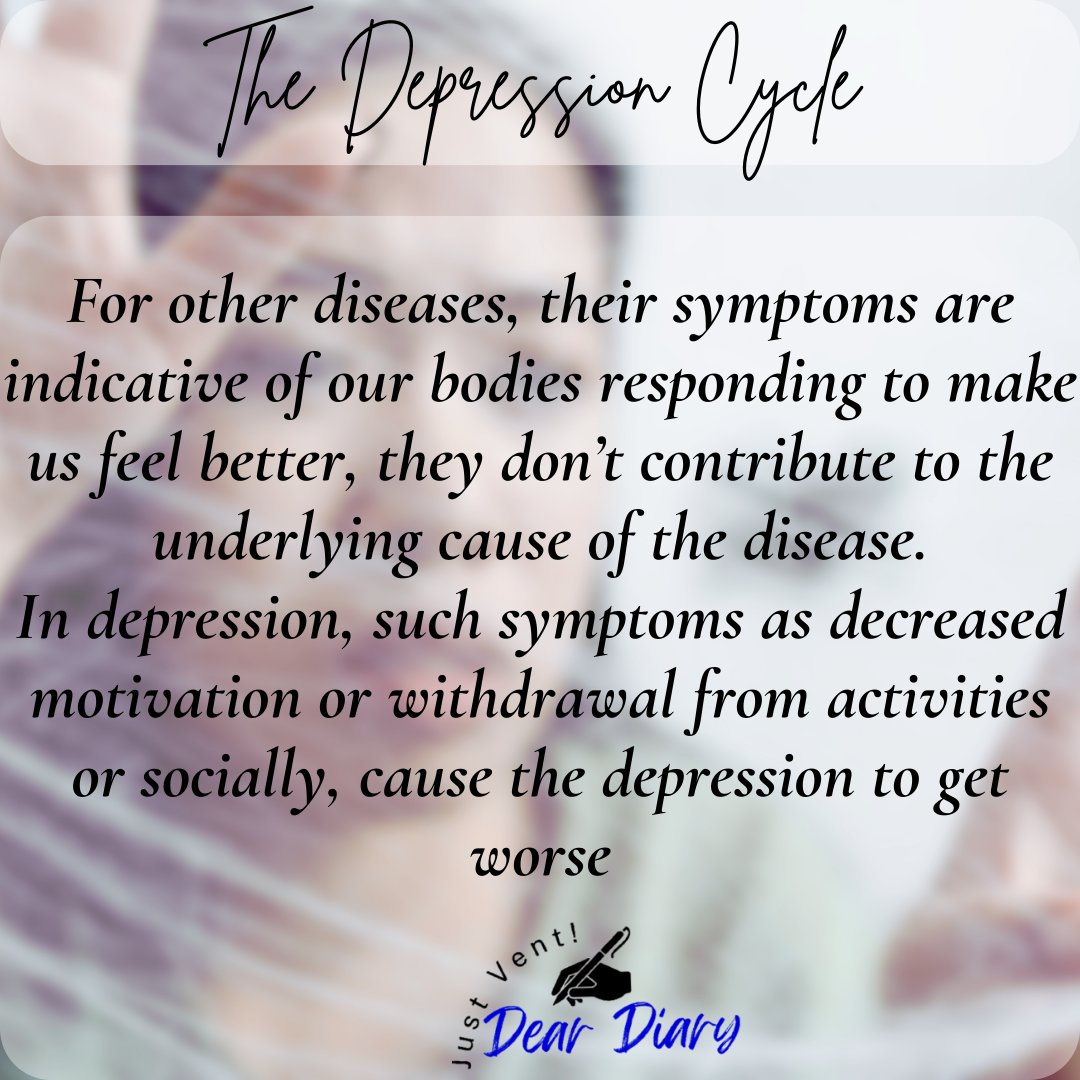 DearDiary_KE's tweet photo. How depression symptoms cause even more depression, The Depression Cycle #day1 #deardiary #deardiaryke #solutions #mentalhealth #mentalhealthawareness #learningaboutmentalhealth #mensmentalhealth #womensmentalhealth #depression #anxiety #ADHD #PTSD #depressioncycle https://t.co/nMZoByndbz