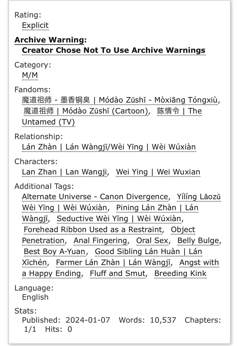 if he wanted to, he would
💐 10.5k, rated E, canon divergence
💐 wangxian smut, happy ending
💐 yiling laozu!wwx asks lwj to stay with him in burial mounds. lwj never thought he’d ask.
or, wwx’s last resort to save the wens
💐 comm fic for <a href="/FuriousSnow/">勝生 Katsuki@http://yurionice.com/</a>
archiveofourown.org/works/52870603