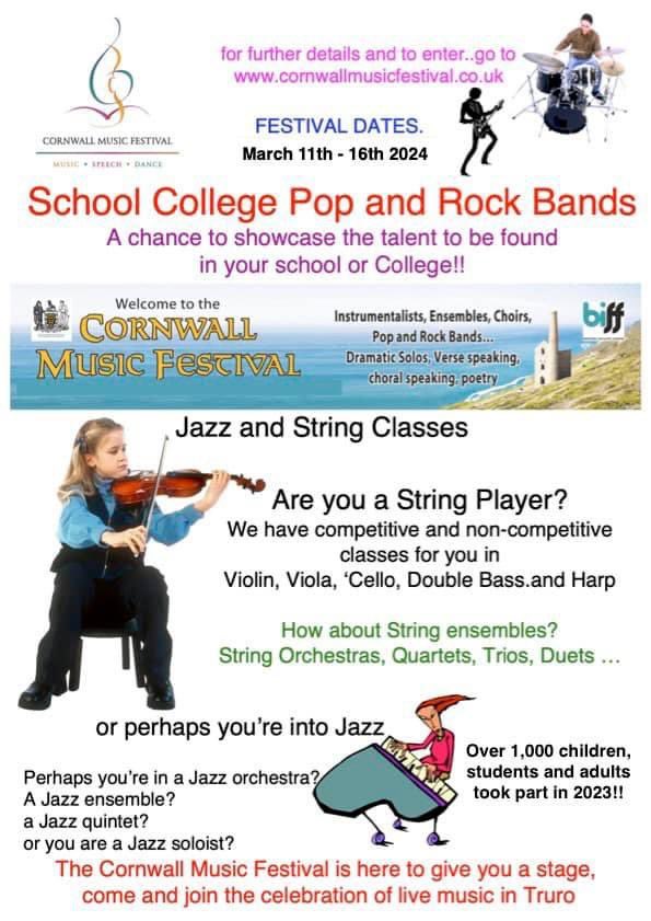 CornwallFest's tweet image. Not long now! Closing date for entries to this year’s Festival is 19 January - 12 days away!